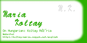 maria koltay business card